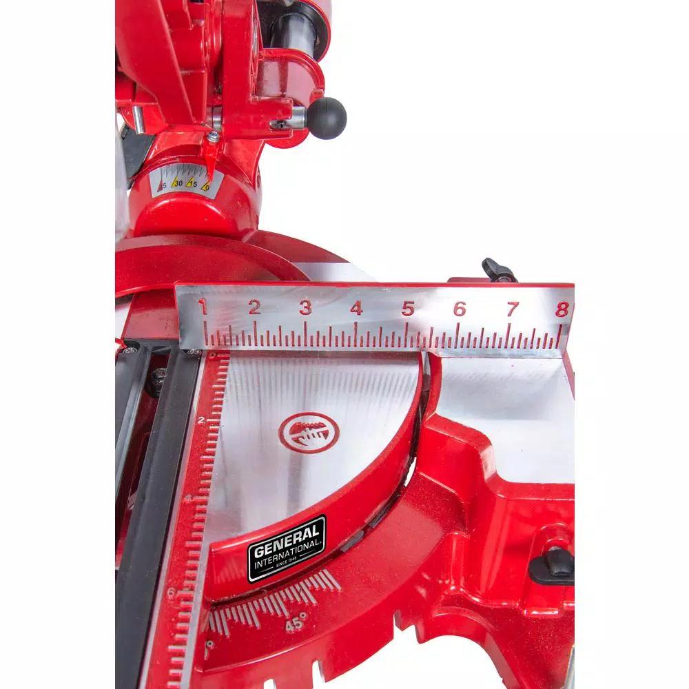 General International 10 in. Sliding Compound Miter Saw with Laser Guidance, 15 Amp, 1800W
