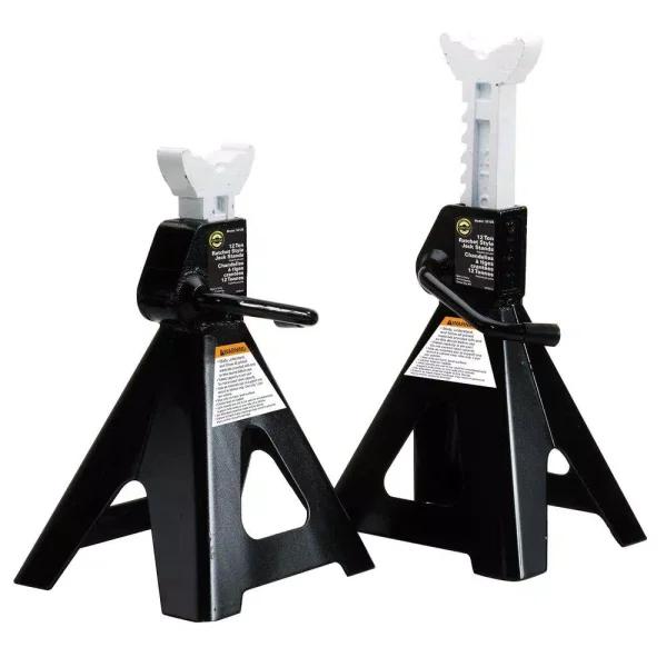 Omega 32125B 12-Ton Heavy-Duty Ratcheting Jack Stands, Pair