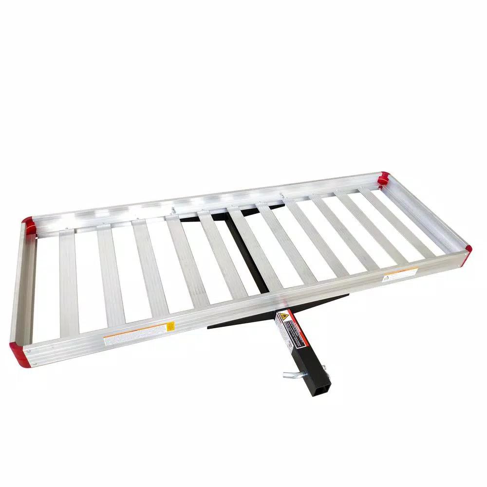MaxxHaul 60 in. x 22 in. Aluminum Basket Style Hitch Cargo Carrier, 500 lb. Capacity, 2 in. Receiver