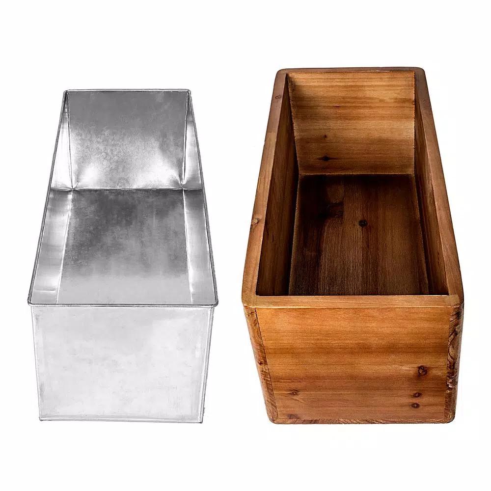 Cathy's Concepts Rustic Halloween Wooden Wine Trough with Galvanized Metal Ice Bucket
