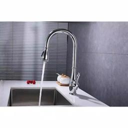 Vanity Art 7.6 in. Single-Handle Pull-Down Sprayer Kitchen Faucet in Polished Chrome thumbnail 3