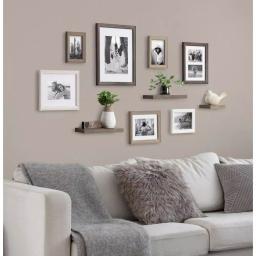 Kate and Laurel Bordeaux Rustic Farmhouse Gallery Wall Frame and Shelf Set, 10-Piece Multi/Gray Wood Collection thumbnail 7