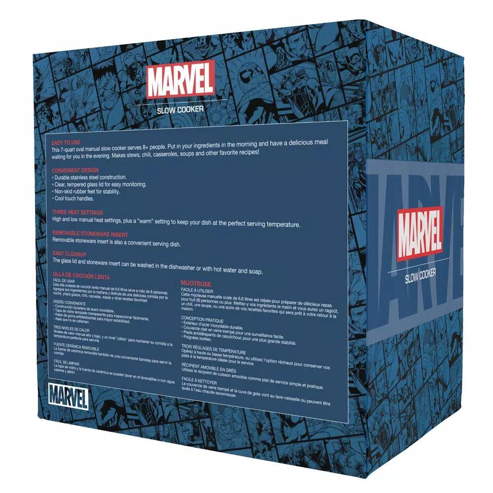 Uncanny Brands Marvel Kawaii 7-Quart Slow Cooker, Black