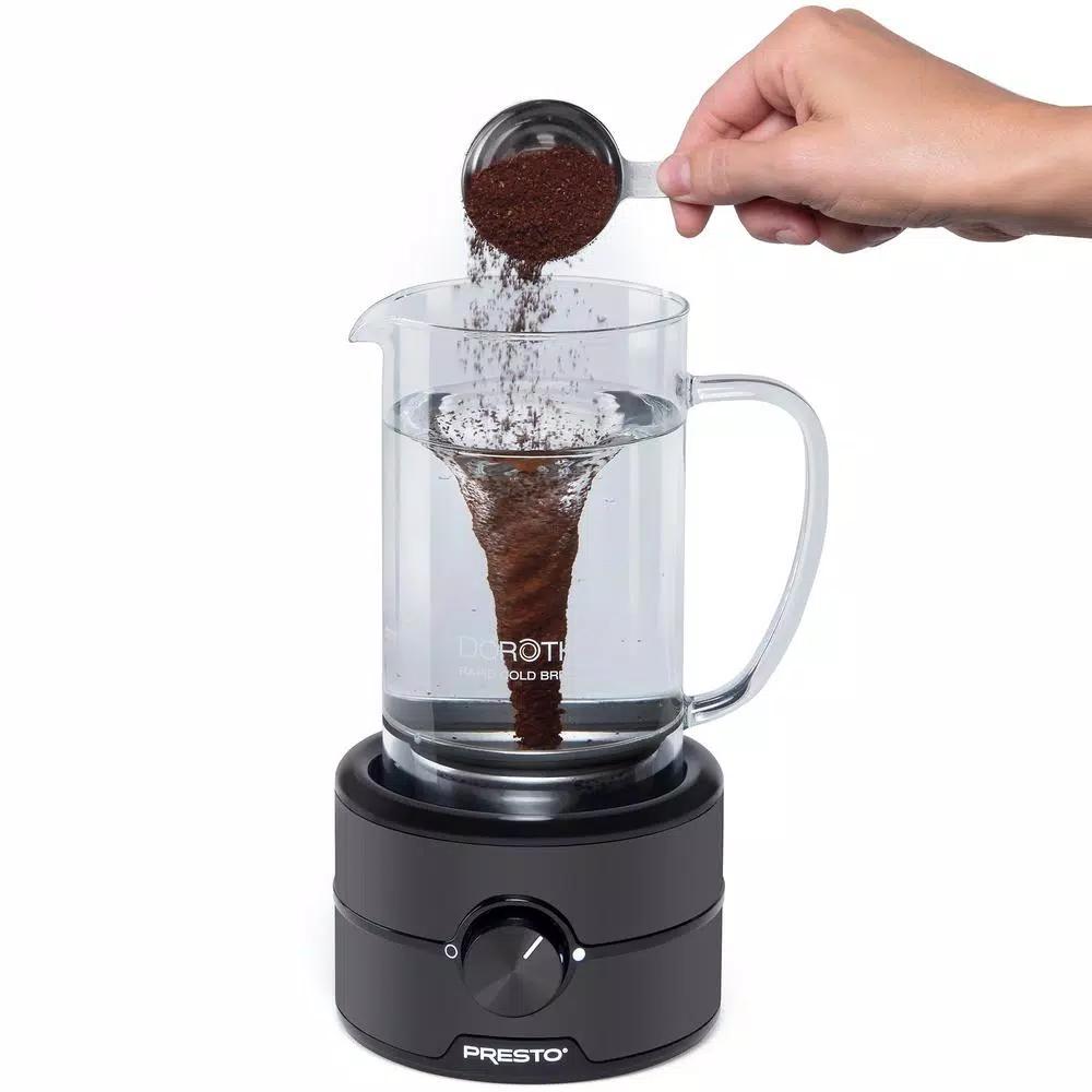 Presto Dorothy Rapid Cold Brew Coffee Maker, 5-Cup 22 oz. Whirlpool Extraction, Black