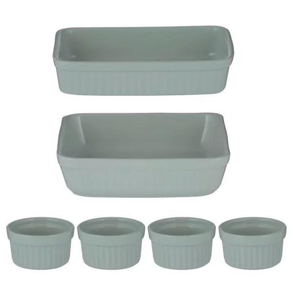 Mason Cash Classic 6-Piece Pistachio Stoneware Bakeware Set