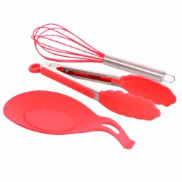 MegaChef 12-Piece Red Silicone Kitchen Utensil Set thumbnail 3