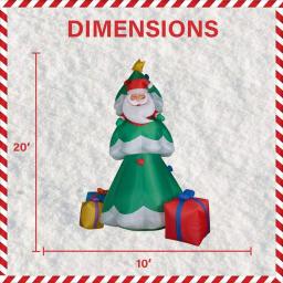 Fraser Hill Farm 20 ft. Christmas Tree Inflatable with Santa and Gifts, Pre-lit Outdoor Holiday Decoration thumbnail 3