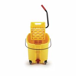 Rubbermaid Commercial Products Rubbermaid WaveBrake 35 Qt. 2.0 Side-Press Mop Bucket with Drain, Yellow thumbnail 2