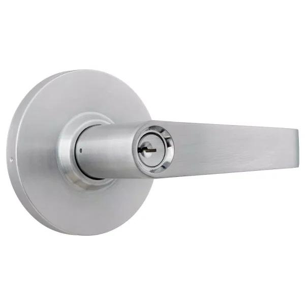 Universal Hardware Heavy Duty Classroom Keyed Entry Door Lever, Satin Chrome, 2-3/4 in. Backset
