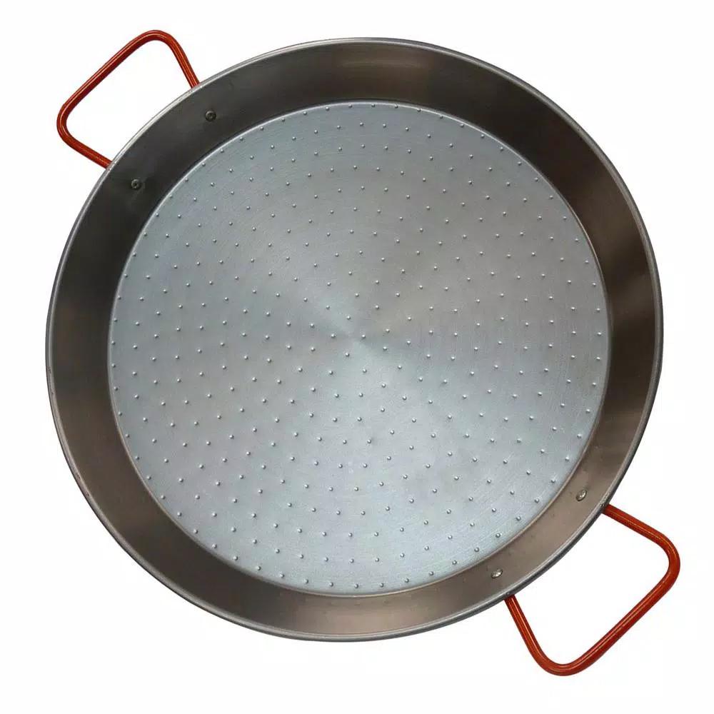 IMUSA 15 in. Aluminized Carbon Steel Paella Pan, Silver