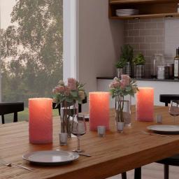 Lavish Home Rose Embossed LED Flameless Candle with Remote Control, Pink Real Wax thumbnail 4
