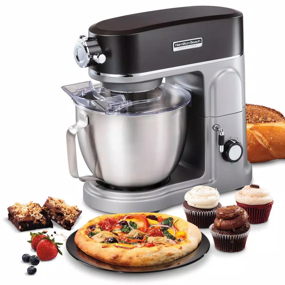 Hamilton Beach Professional All-Metal 12-Speed Stand Mixer, 4.5 Qt. Stainless Steel Bowl, Silver
