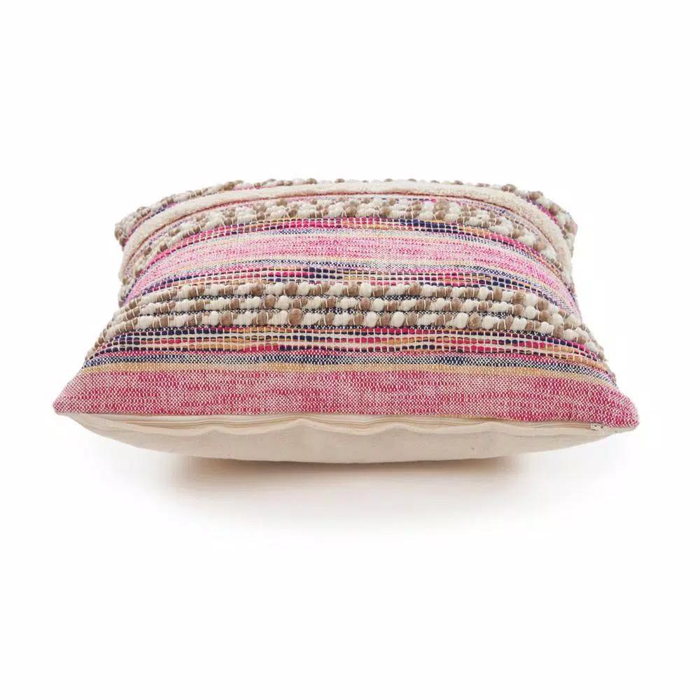 LR Resources Eclectic Pink Striped Hypoallergenic Throw Pillow, 18 x 18 in.