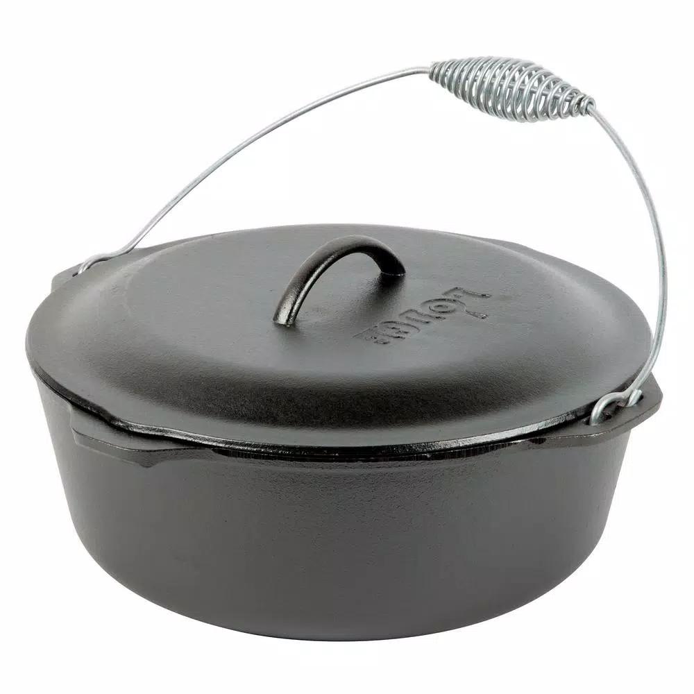 Lodge 7 Qt. Cast Iron Dutch Oven with Lid and Spiral Bail Handle