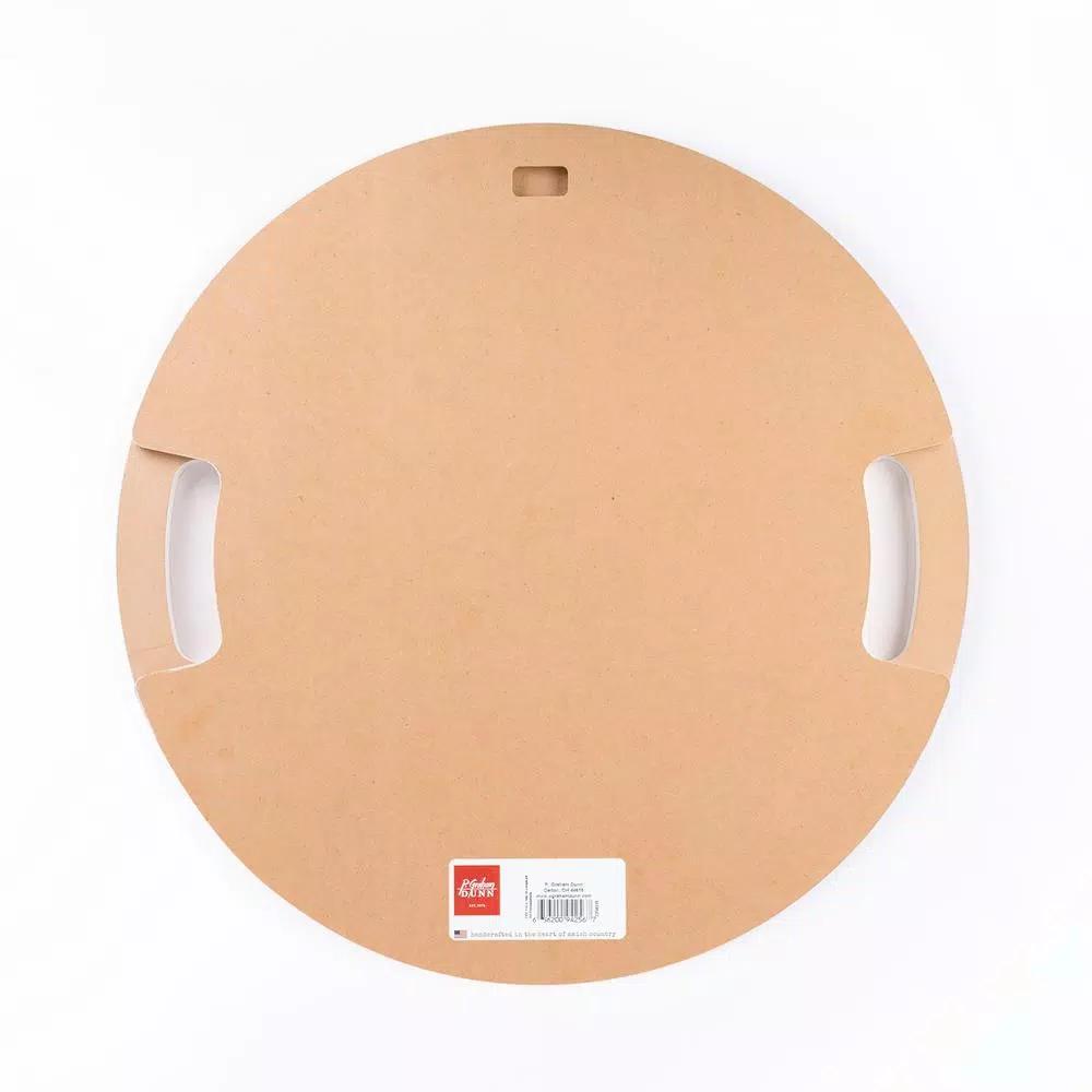 P Graham Dunn Gather Together White Decorative Round Wood Tray with Handles