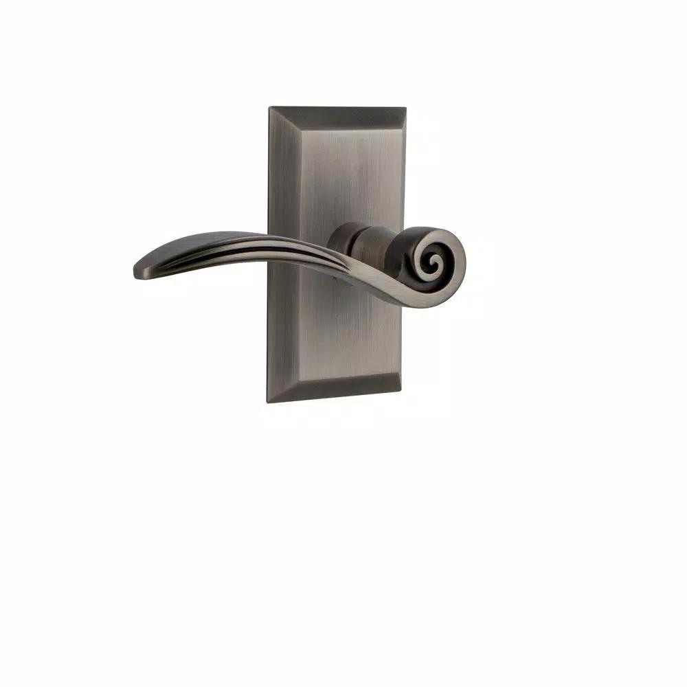 Nostalgic Warehouse Swan Privacy Lever, Antique Pewter, 2-3/8 in. Backset