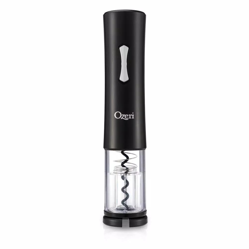 Ozeri Gusto Electric Wine Opener, Cordless Battery Operated Corkscrew with Integrated Foil Cutter