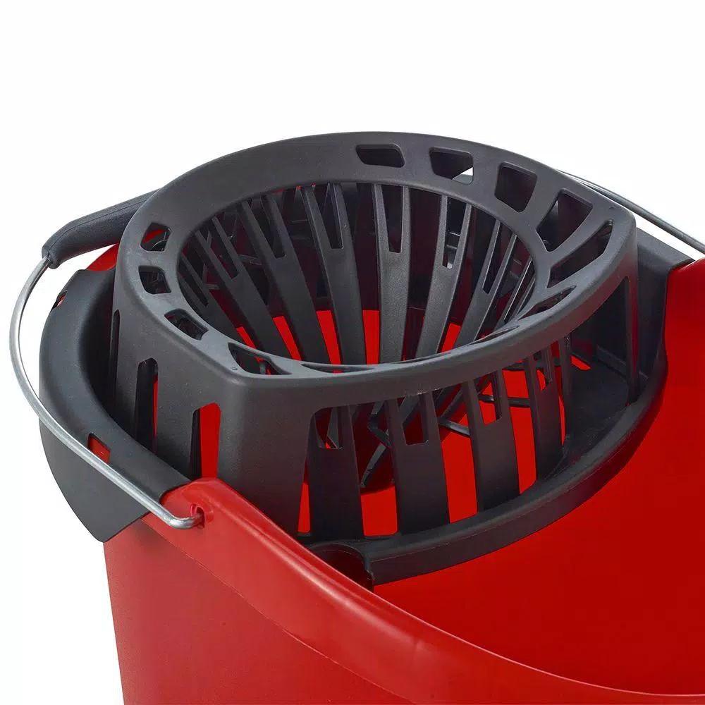 O-Cedar 2.5 Gal. Quick Wring Bucket with Easy Wringer System, Red