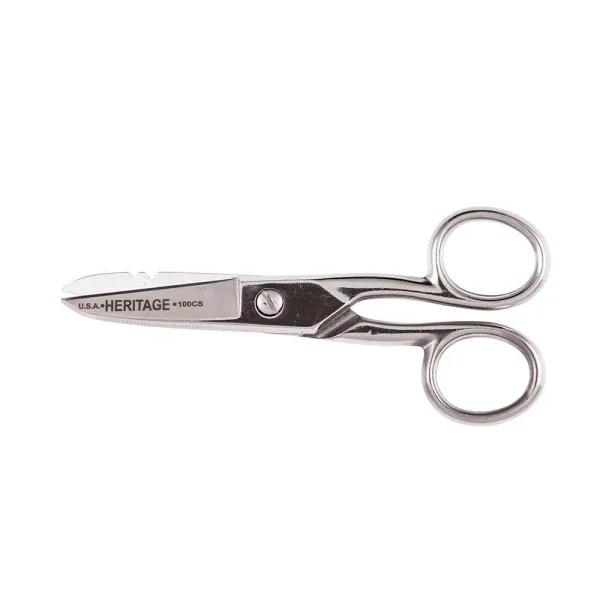 Klein Tools Serrated Electrician Scissors with Wire Stripping Notches