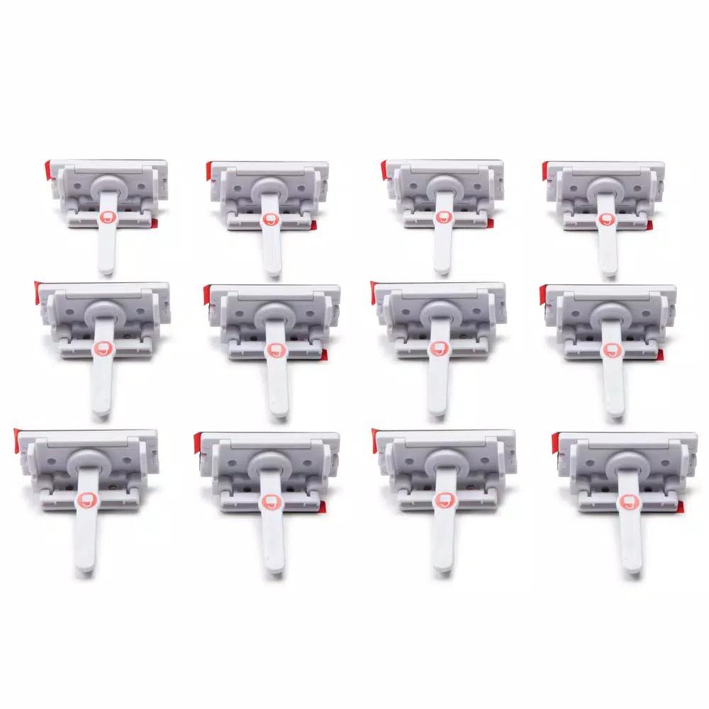 Safety 1st Adhesive Cabinet and Drawer Latches, Child Safety Locks (12-Pack), White