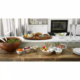 Nambe Alloy Triple Condiment Server, 6 oz. Each Section, Silver thumbnail 3
