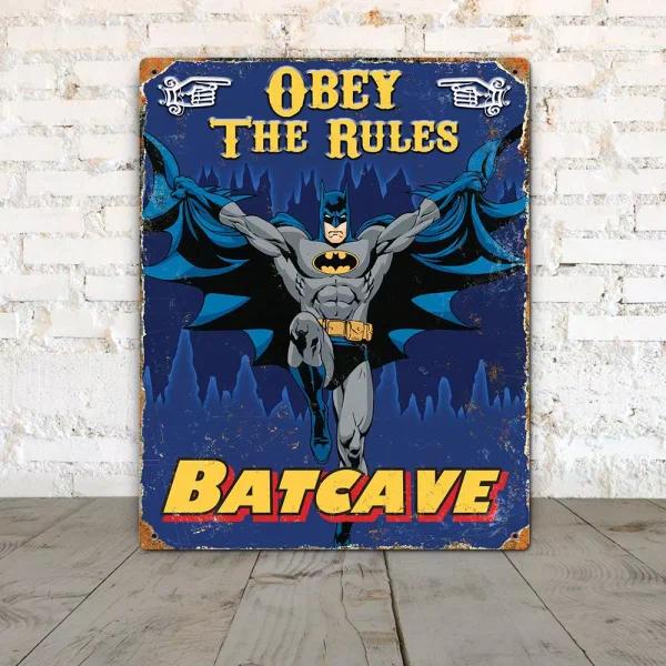 Party Animal, Inc. Batman Embossed Metal Sign - Officially Licensed Vintage Style Wall Decor