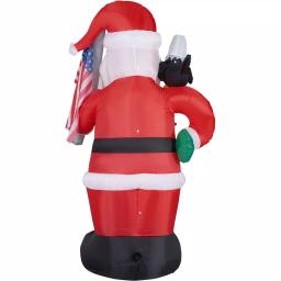 Fraser Hill Farm 8 ft. Americana Santa with Bald Eagle & American Flag Christmas Inflatable with Lights thumbnail 7