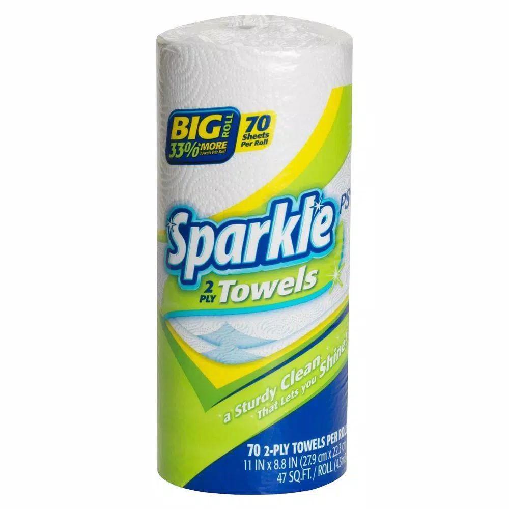 Sparkle PS Premium White 2-Ply Roll Paper Towels, 70 Sheets per Roll