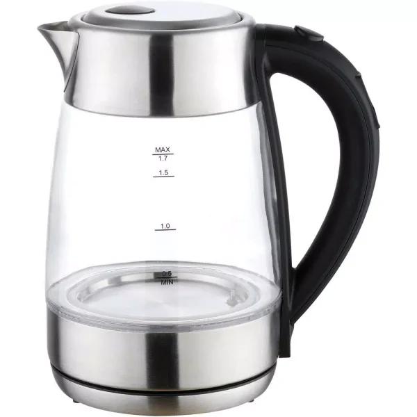 Frigidaire 7.2-Cup Silver Glass Electric Kettle with Digital Temperature Control