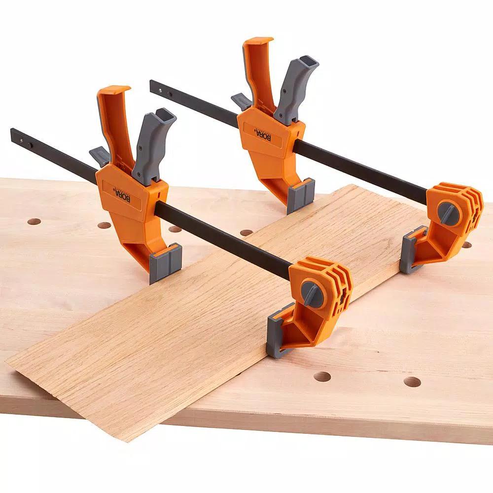 BORA Heavy-Duty 4-Piece Pistol Grip Clamp Set, 12 in. and 24 in.
