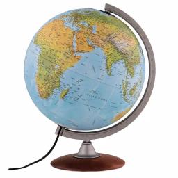 Waypoint Geographic Tactile 12 in. Raised Relief Desktop Globe with Illumination and Hardwood Base thumbnail 1