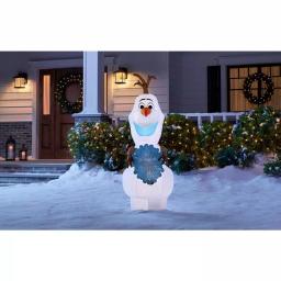 Disney Frozen Olaf 4 ft. Inflatable Holiday Decoration with Snowflake Scarf thumbnail 2
