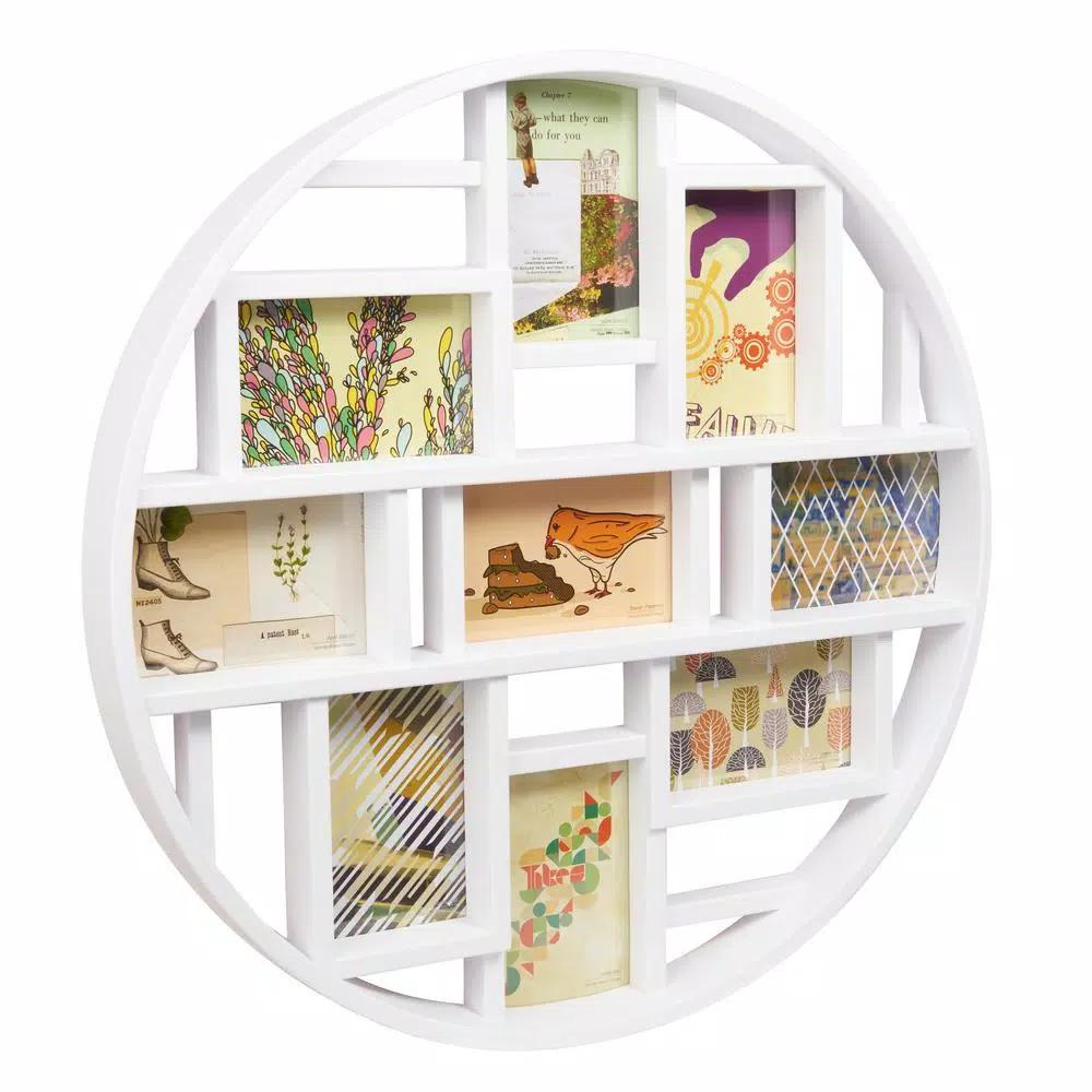 Umbra Luna White Multi-Opening Collage Picture Frame, Holds 9 Photos