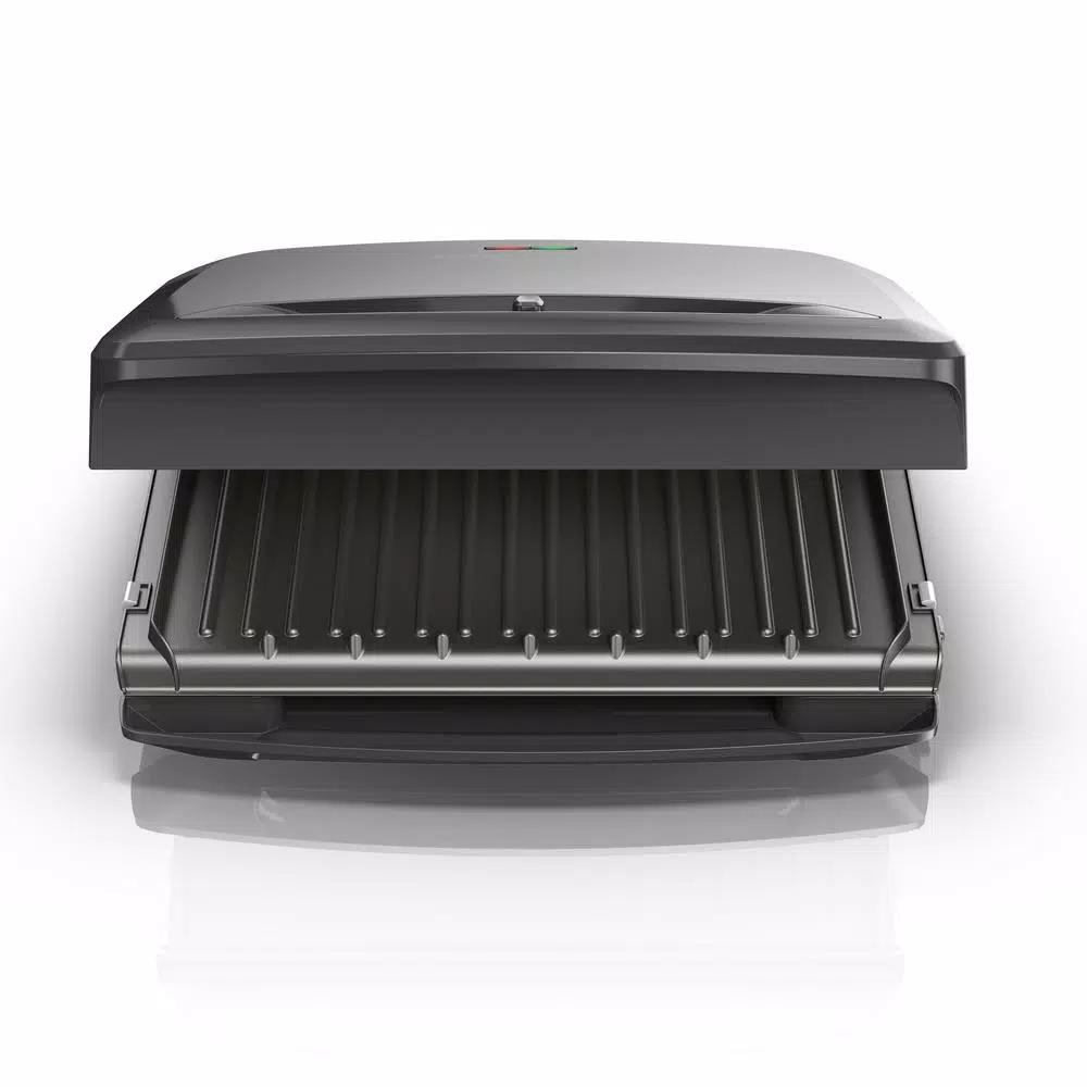 George Foreman Rapid Grill 80 sq. in. Electric Indoor Grill and Panini Press, Black