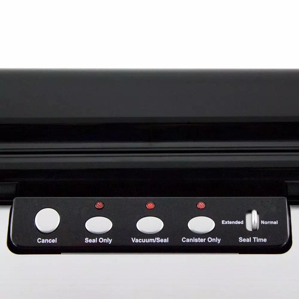Nesco VS-02 Black Food Vacuum Sealer with Built-in Bag Cutter and Roll Storage
