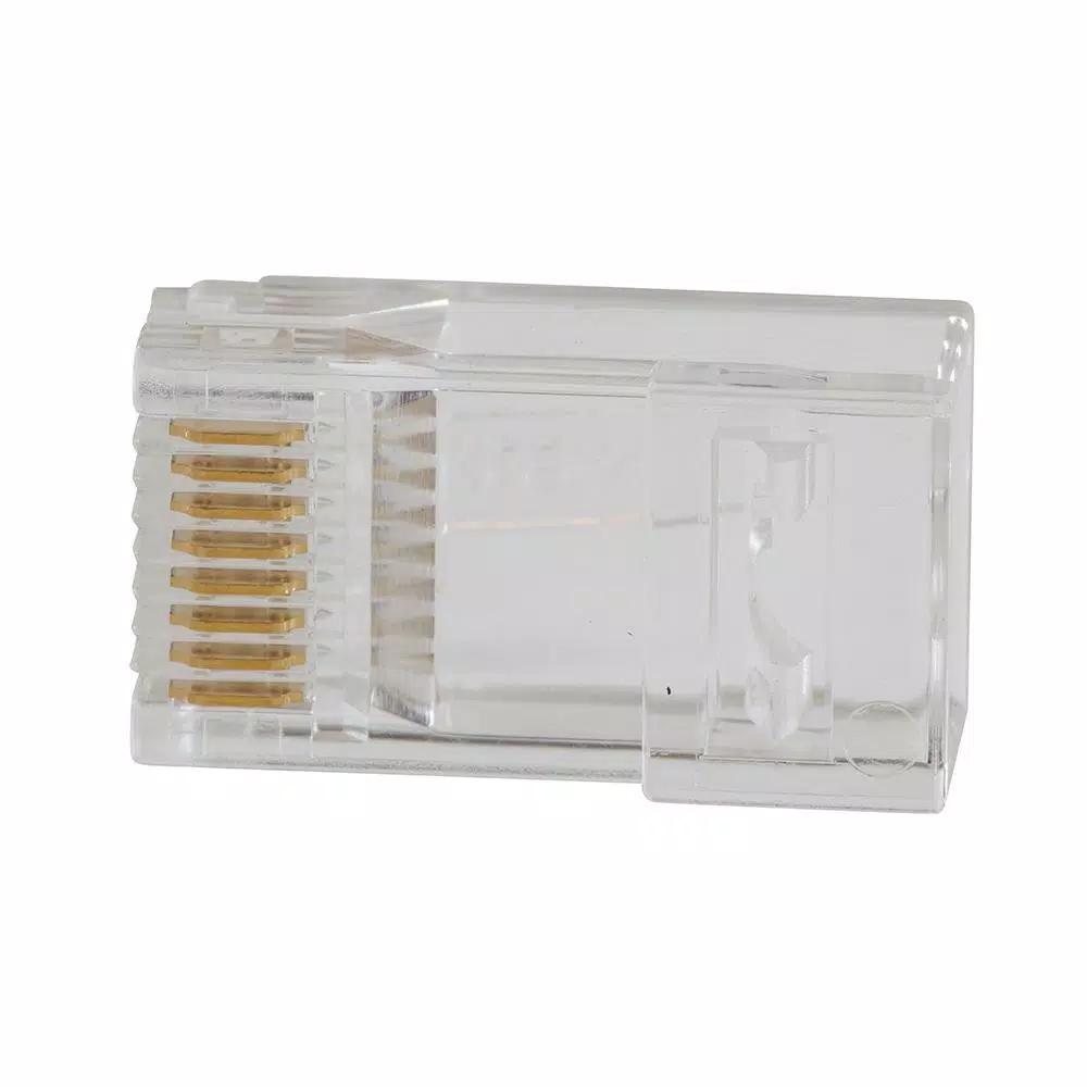 Klein Tools Pass-Thru Modular Crimper, Radial Stripper, and CAT5e Connector Set (20-Pack)