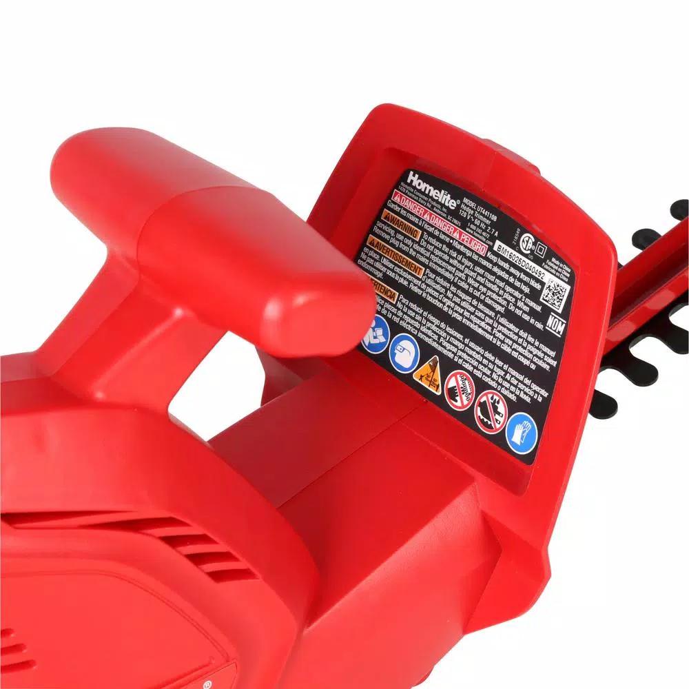 Homelite 17 in. 2.7 Amp Electric Hedge Trimmer with Dual-Action Steel Blades