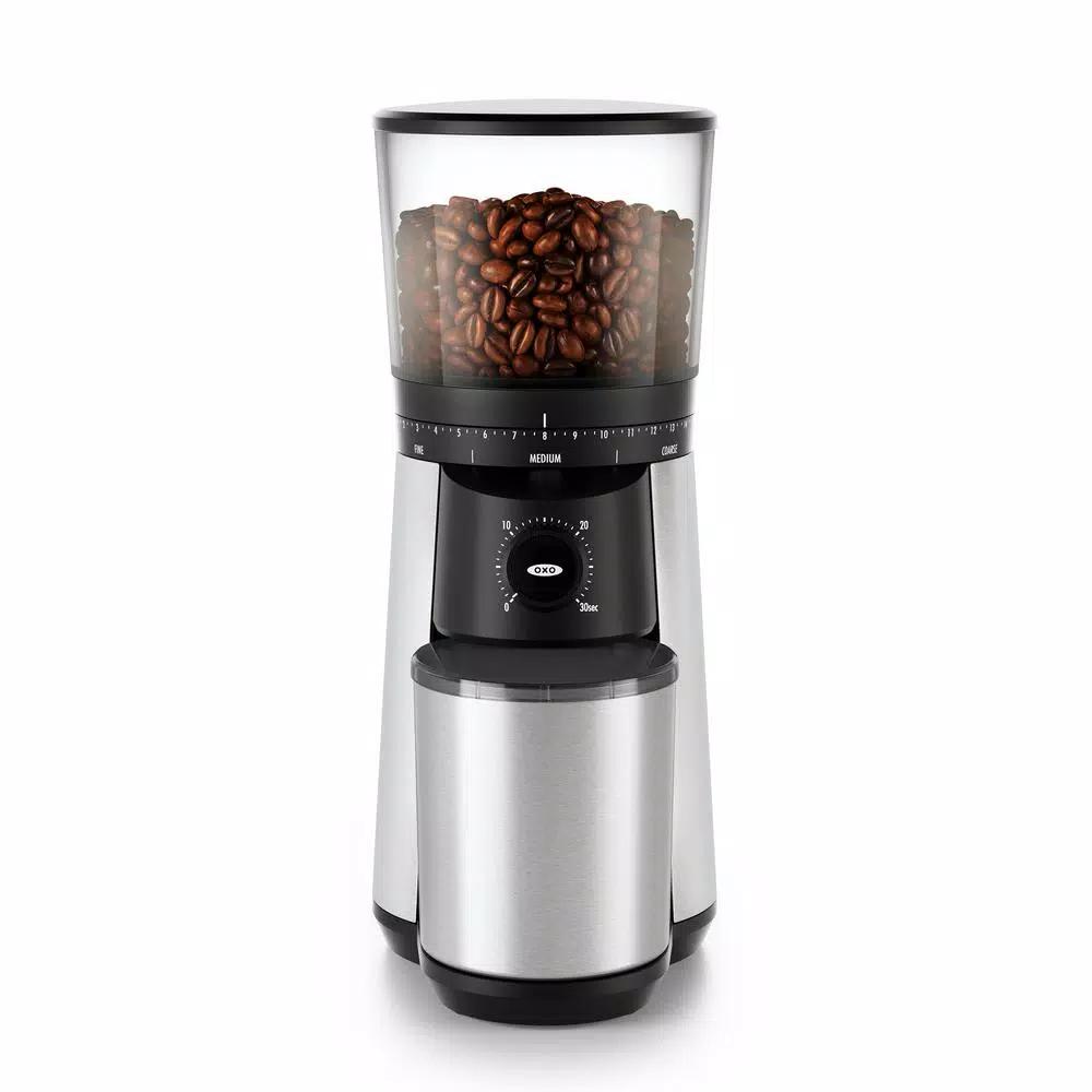 OXO 16 oz. Stainless Steel Conical Burr Coffee Grinder with 43 Adjustable Settings
