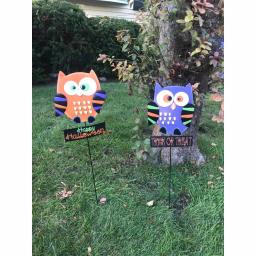 Worth Imports 36 in. Metal Halloween Owl Yard Decoration on Stake (Set of 2) thumbnail 3