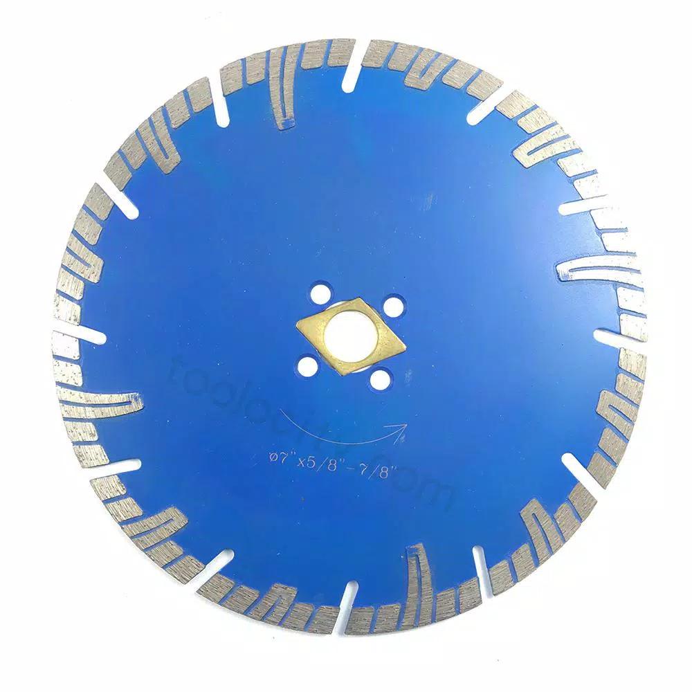 Unbranded 7 in. Samurai Turbo Diamond Segmented Blade for Granite, Concrete, and Brick - Dry/Wet Use