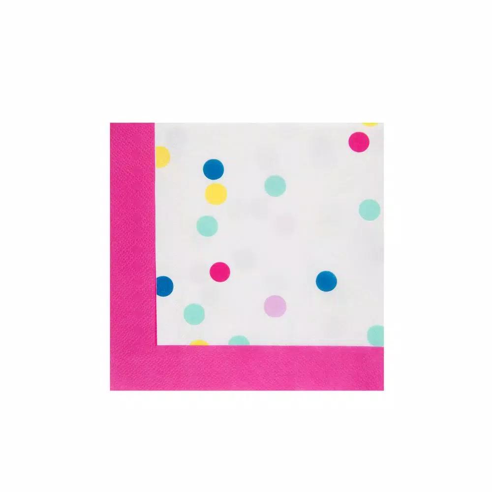 Sugar Plum Party SugarPlum Confetti Paper Lunch Napkins, 32-Piece Multi-Color Set