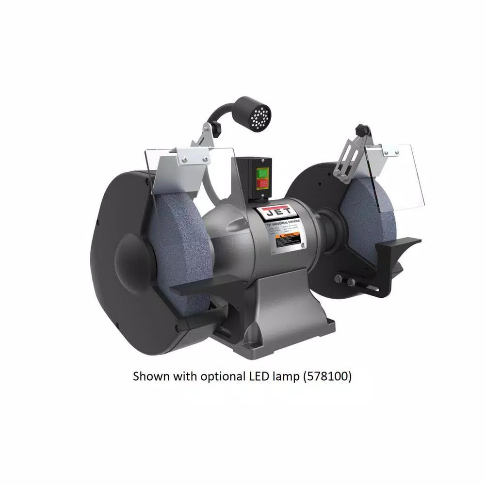 Jet 12 in. 2 HP Industrial Bench Grinder, 1800 rpm, 12 A