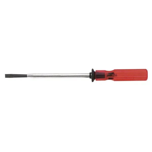 Klein Tools 1/4 in. Slotted Screw-Holding Flat Head Screwdriver, 8 in. Round Shank
