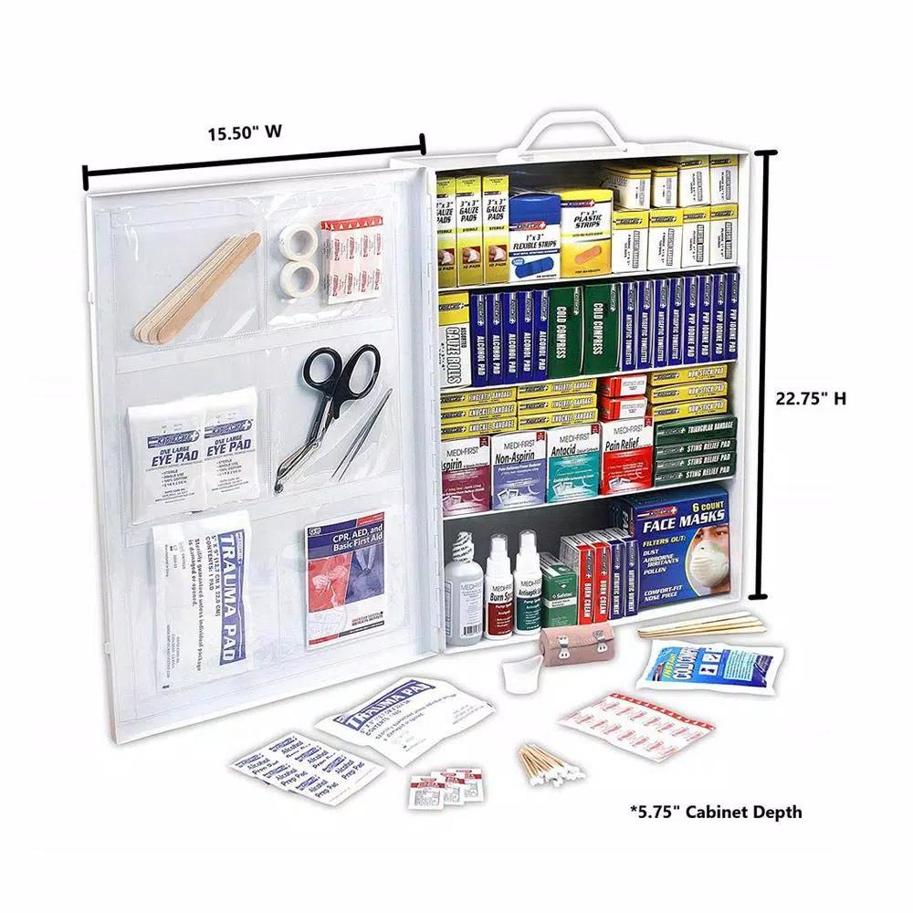 Rapid Care 1110-Piece Industrial First Aid Cabinet - 4 Shelf ANSI/OSHA Compliant