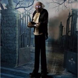 Haunted Hill Farm 5 ft. Animatronic Moaning Butler Halloween Prop thumbnail 2