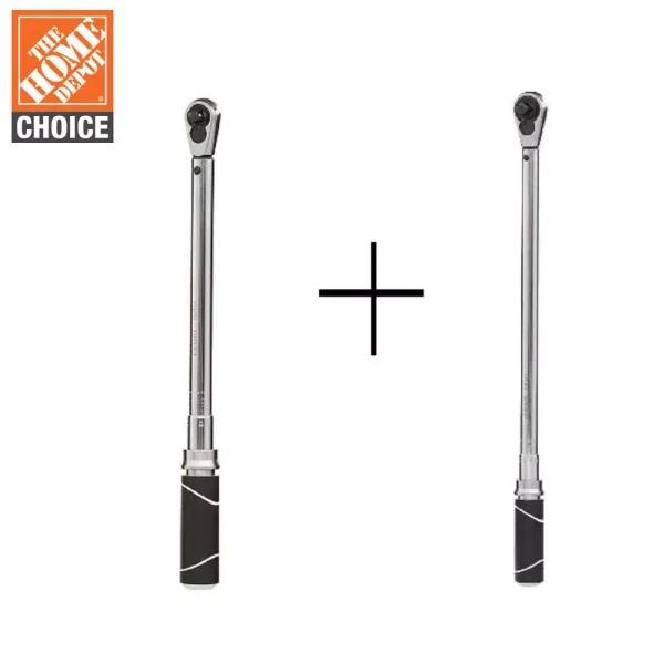 Husky 2-Piece Click Torque Wrench Set, 3/8 in. and 1/2 in. Drive