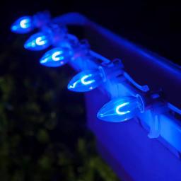 Wintergreen Lighting FlexFilament C9 Blue LED Shatterproof Vintage Edison Replacement Christmas Light Bulbs, 5-Pack thumbnail 3