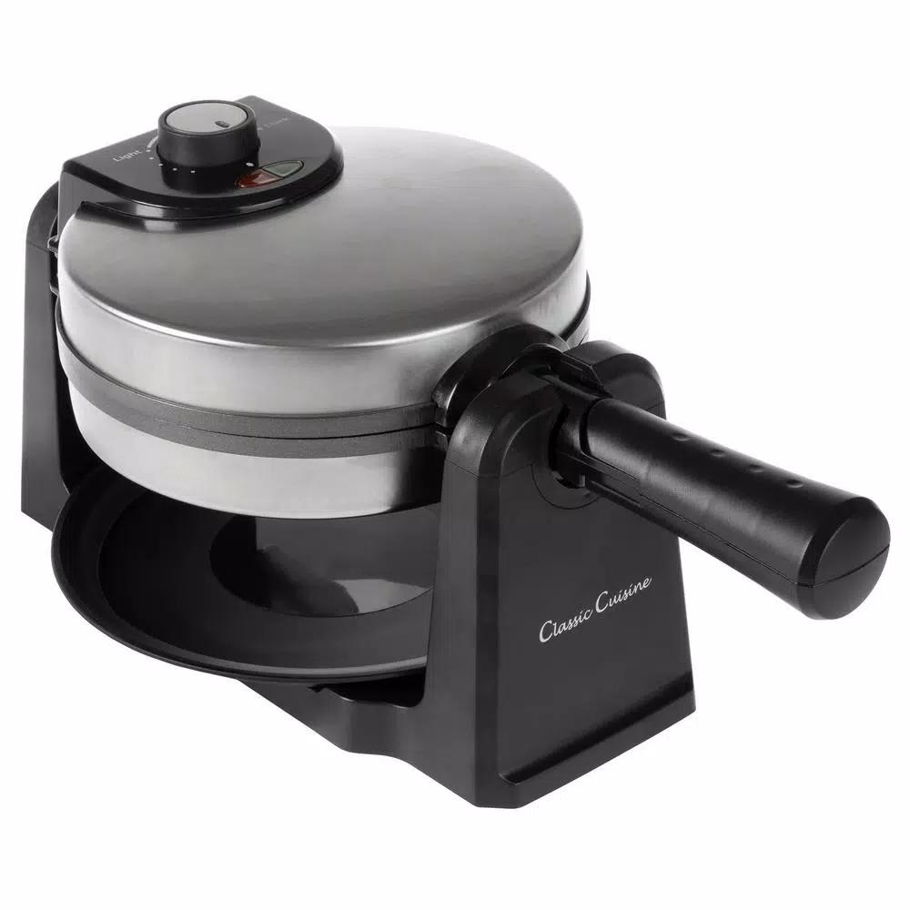 Classic Cuisine Classic Flip Belgian Waffle Maker, 1080W, Stainless Look