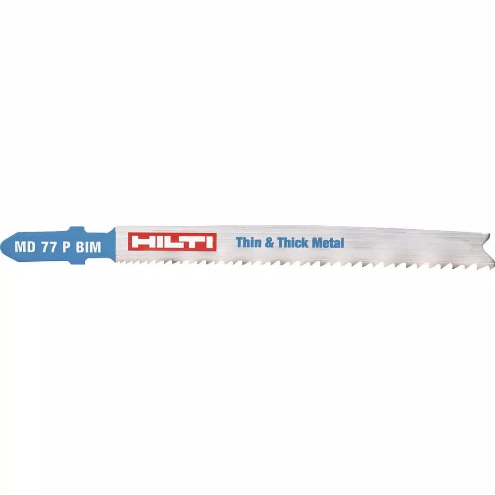 Hilti MD 77 Bi-Metal T-Shank Premium Jig Saw Blades, 3 in., 10-21 TPI (5-Pack)