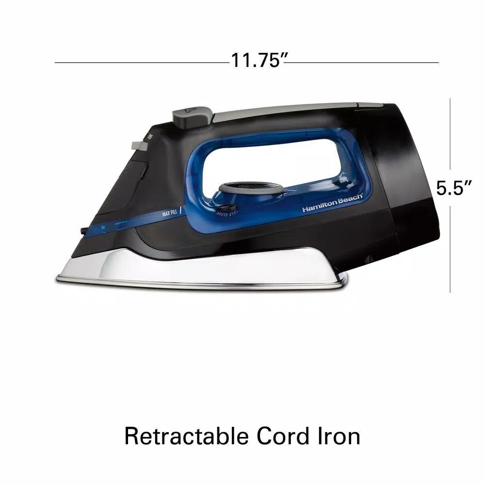 Hamilton Beach Retractable Cord Steam Iron with Stainless Steel Soleplate
